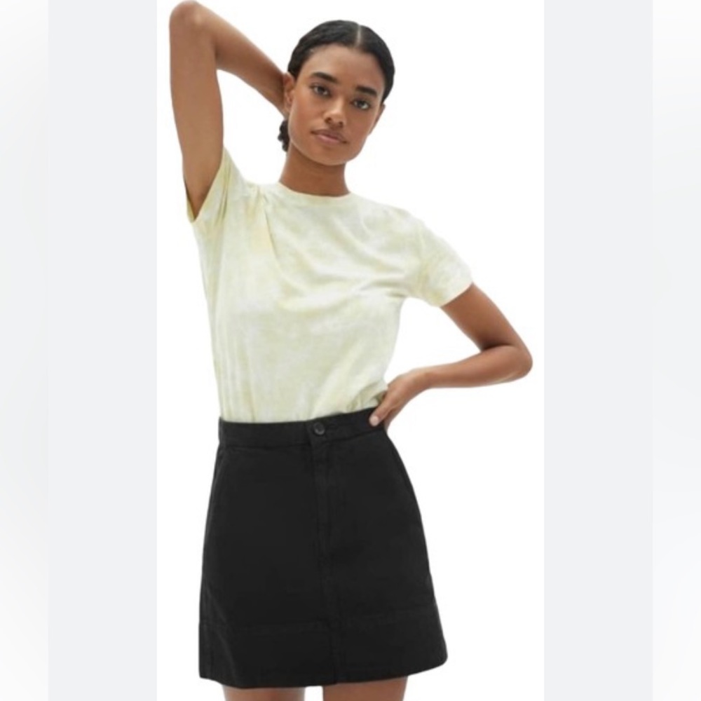 NWT Everlane Black Canvas Stamp Skirt Size 6